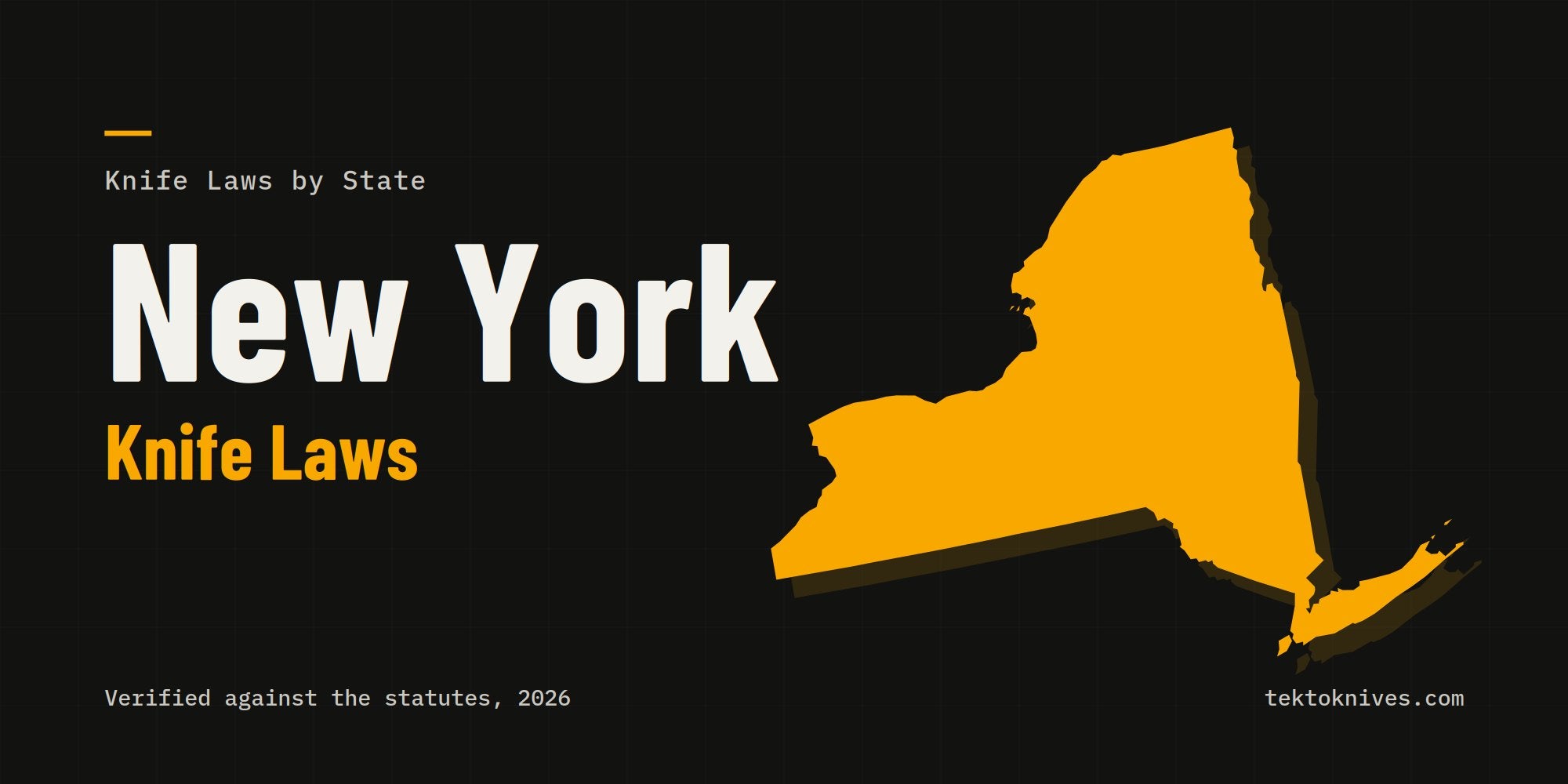 New York knife laws: the state outline with the title New York Knife Laws