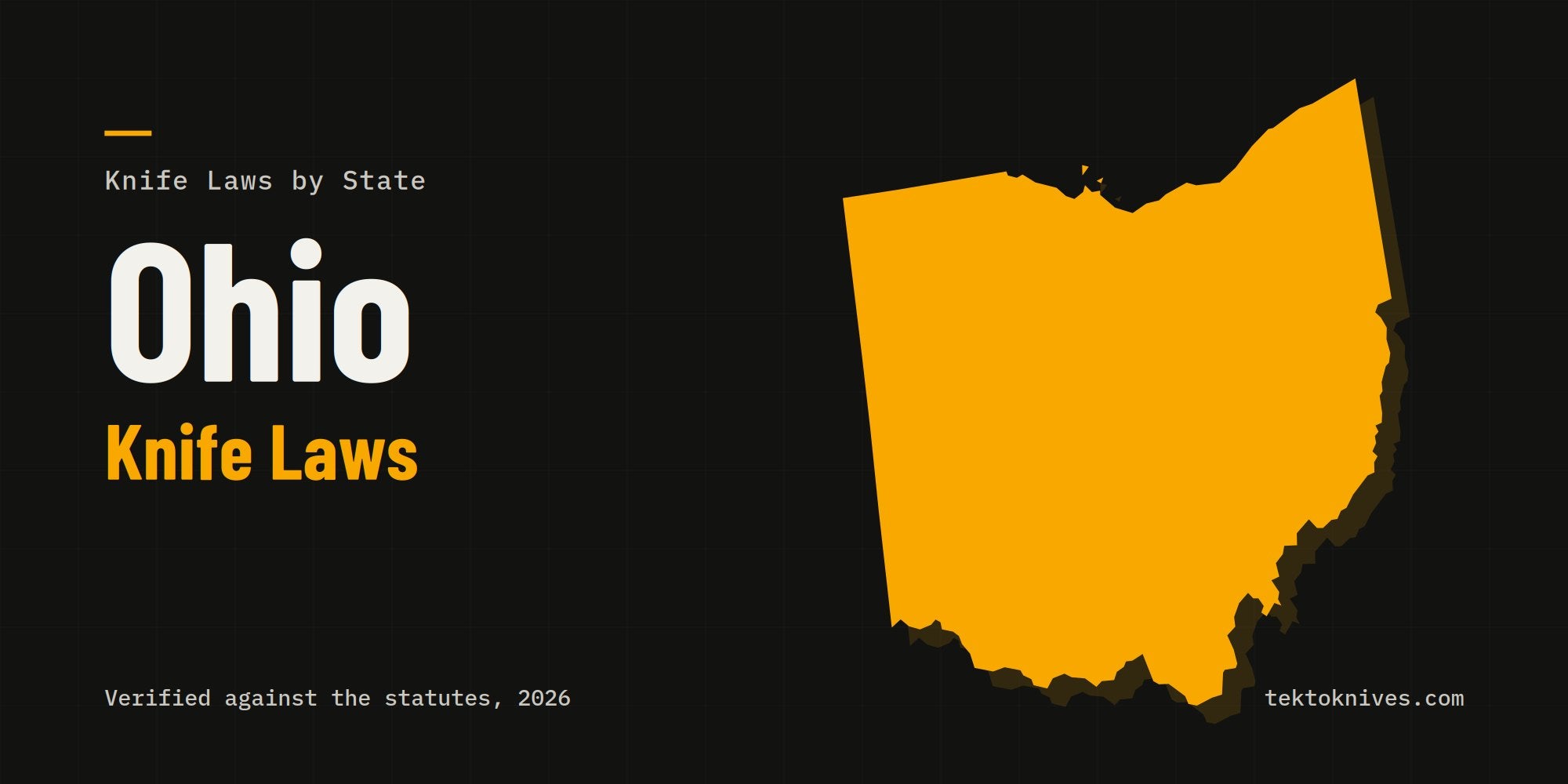 Ohio knife laws: the state outline with the title Ohio Knife Laws