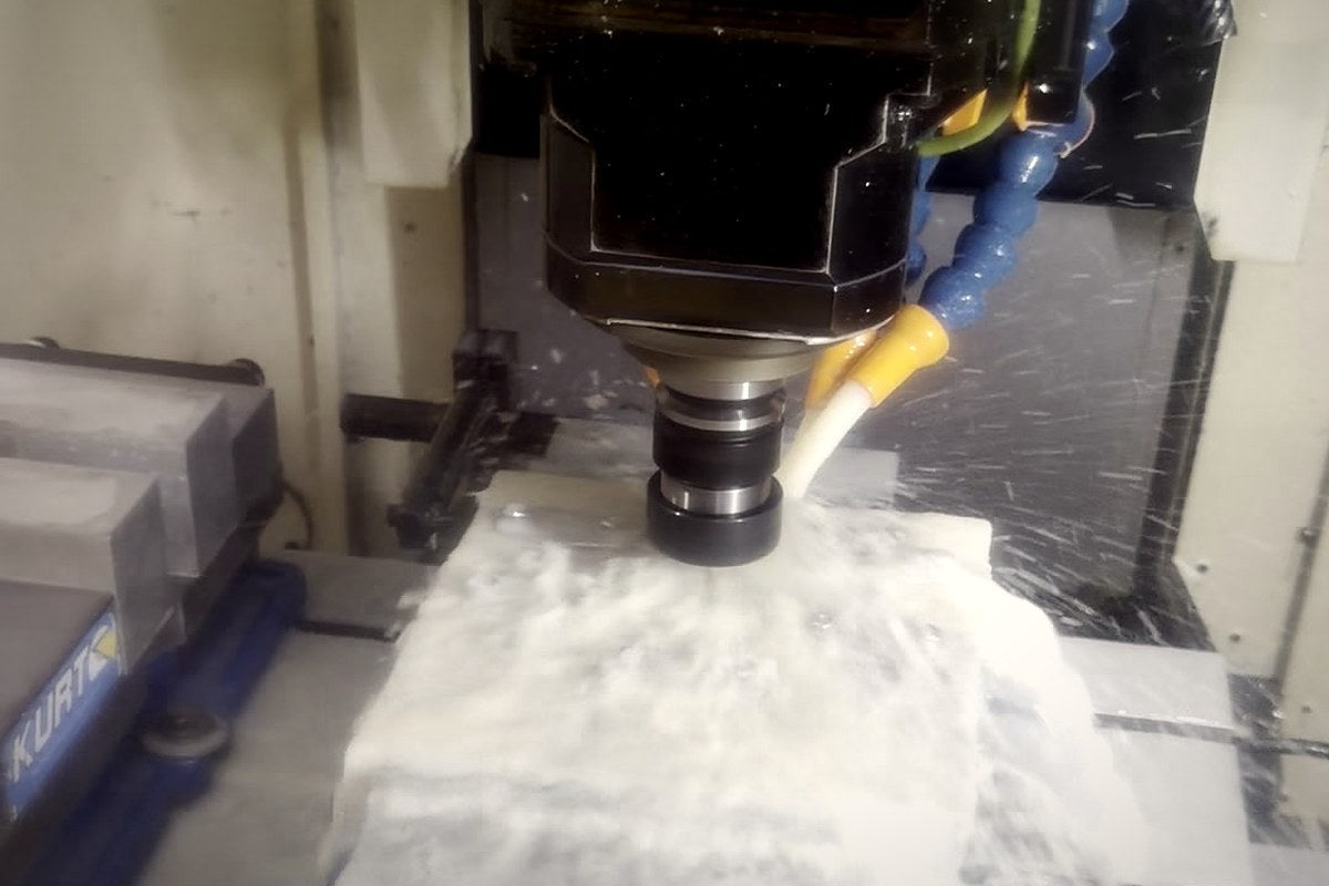Knife parts being machined in the TEKTO shop