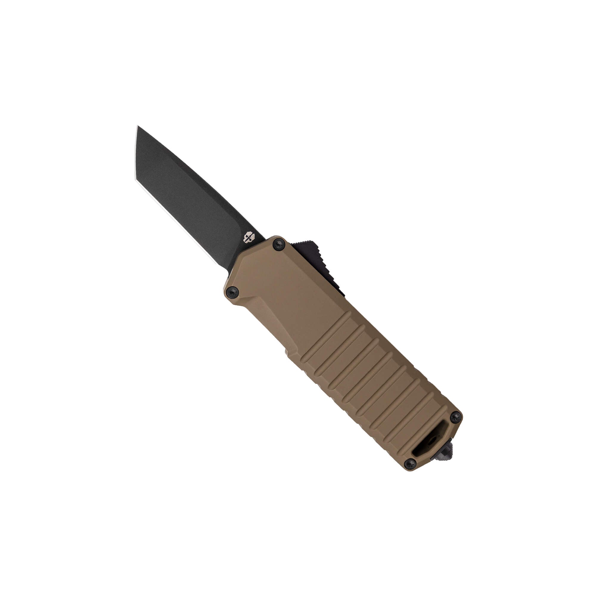 automatic-knife-a2-badger-desert-6061-t6-aluminum-black-accents-tekto-knives