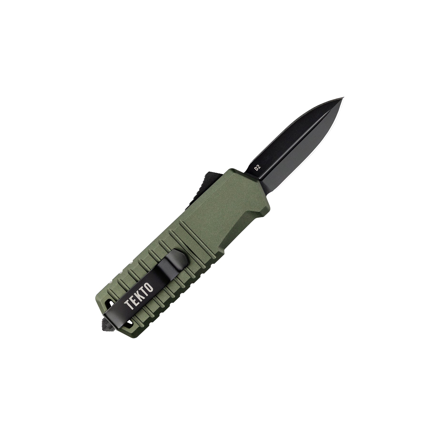 automatic-knife-a2-badger-od green-6061-t6-aluminum-black-accents-tekto-knives