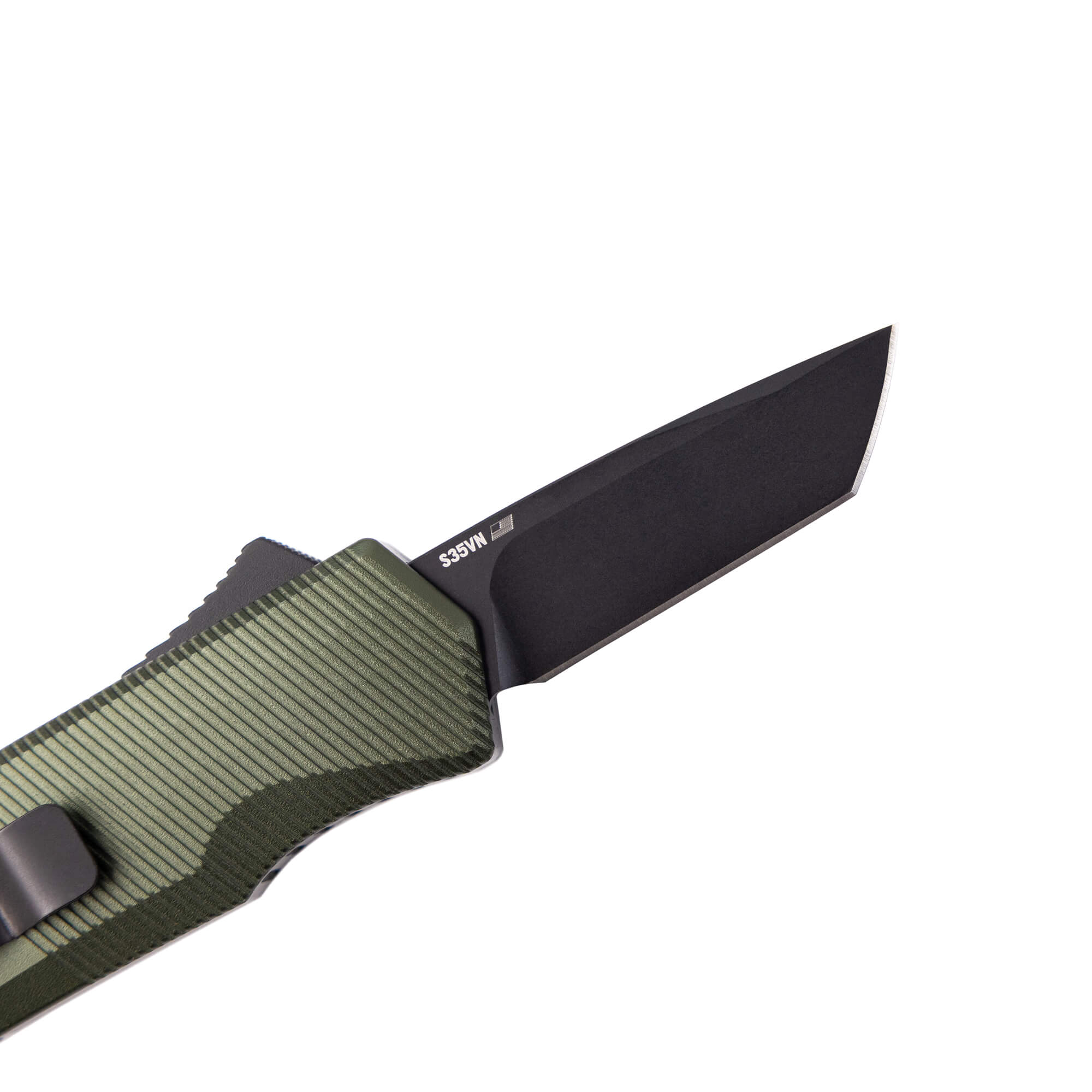 mini-otf-automatic-knife-a5-spry-tanto-od-green-6061-t6-aluminum-tekto-knives