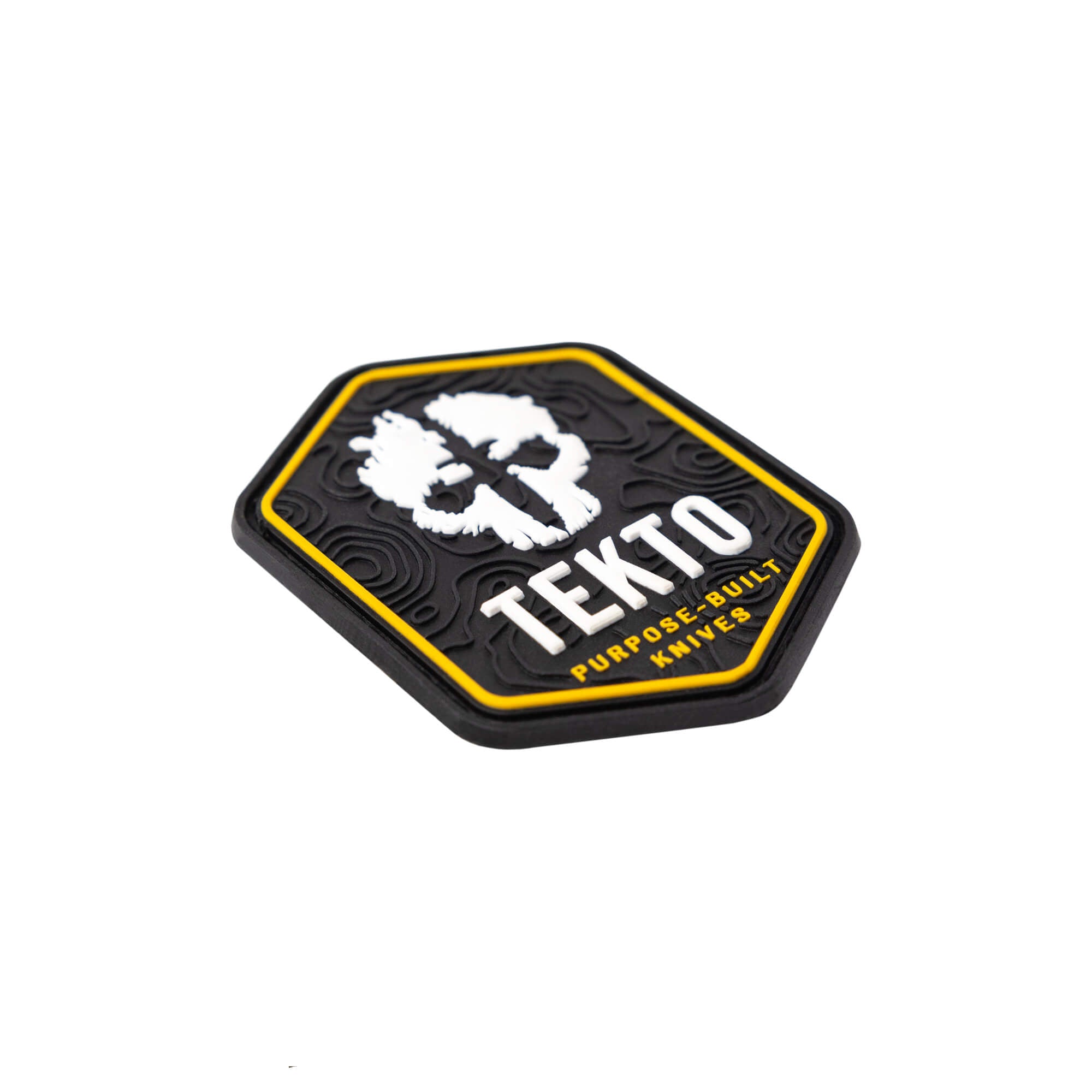 tekto-knives 3d pvc black hexagonal patch 3d texture close-up