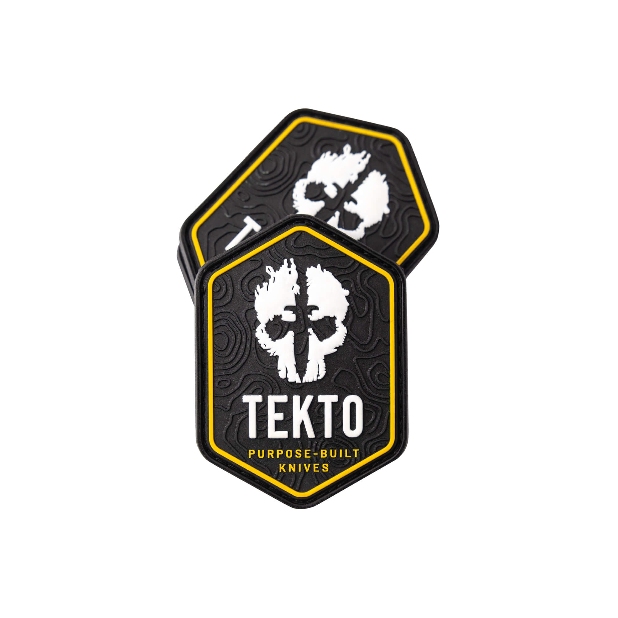 tekto-knives 3d pvc black patch bundle front view