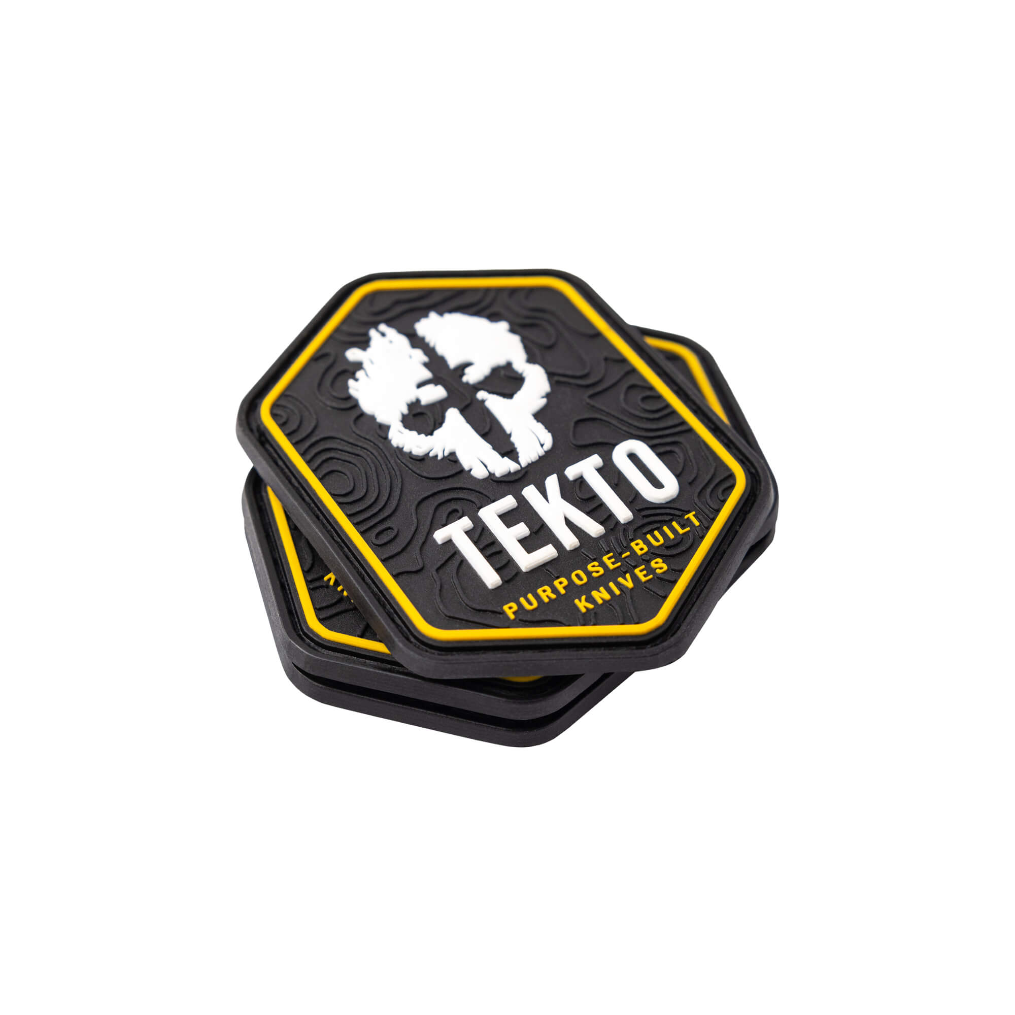 tekto-knives 3d pvc black hexagonal patch bundle 3d texture close-up