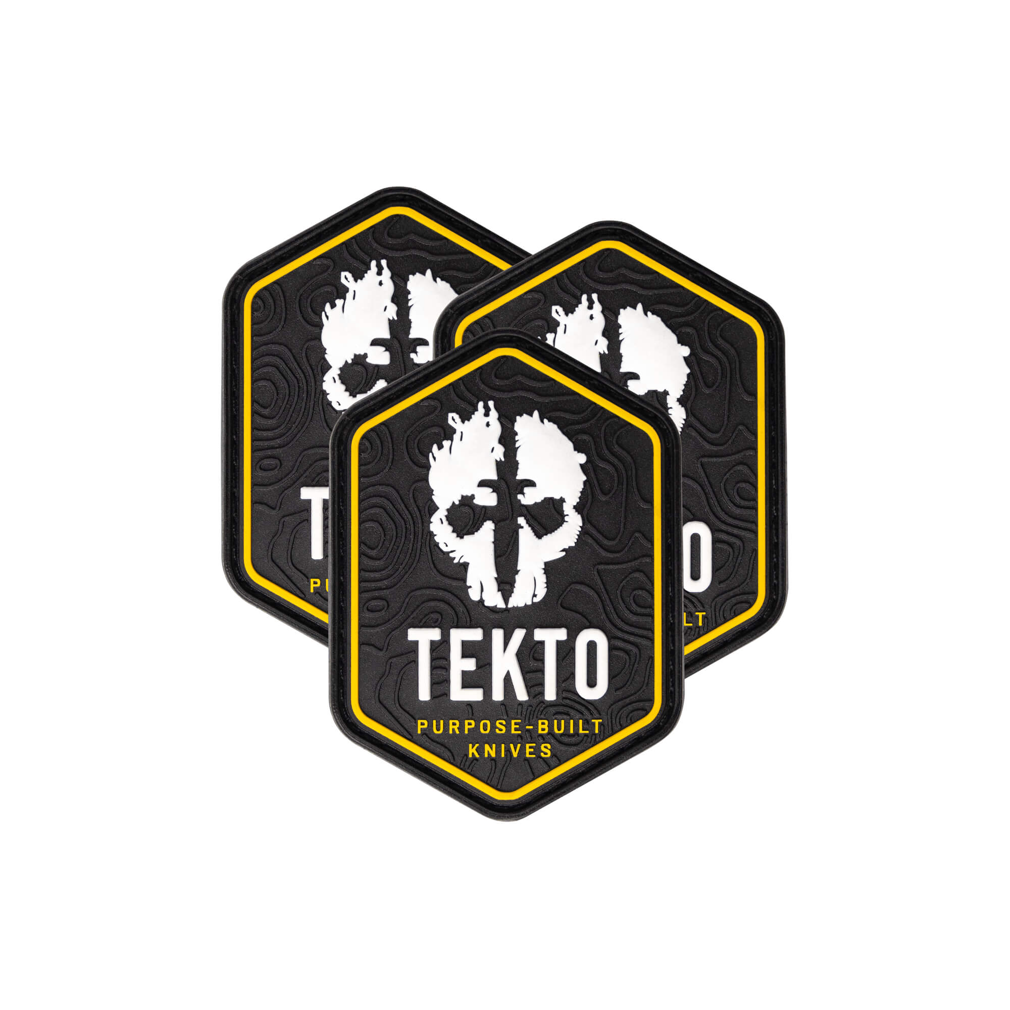 tekto-knives 3d pvc black patch front view