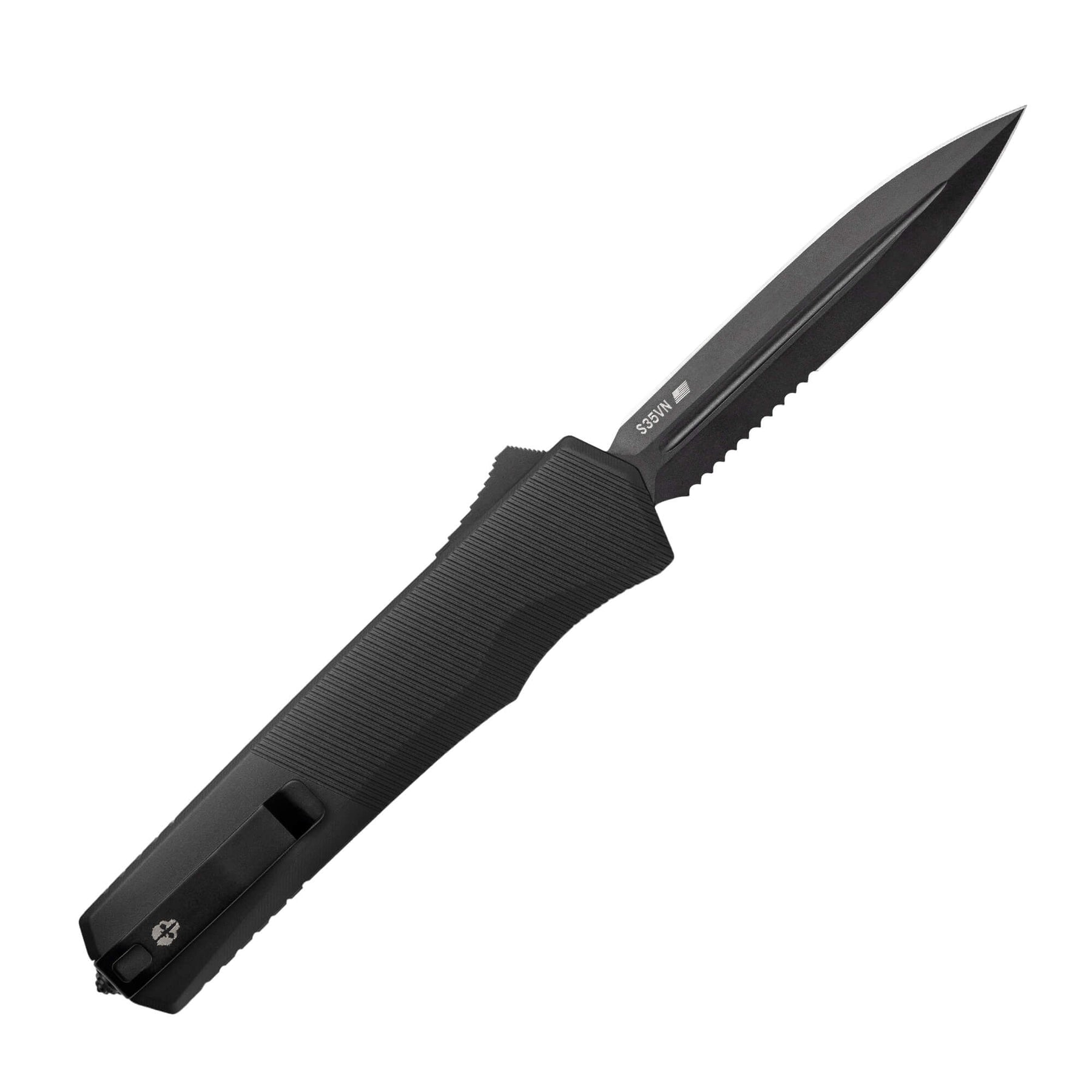 automatic-knife-a5-spry-dagger-serrated-black-6061-t6-aluminum-tekto-knives