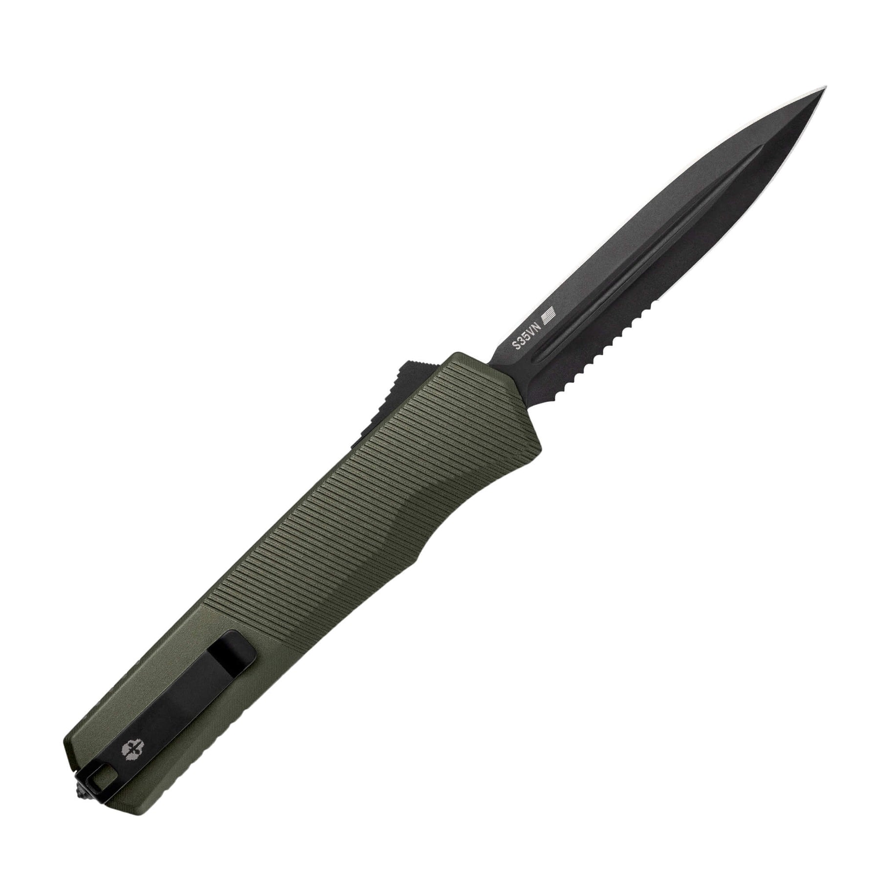 automatic-knife-a5-spry-dagger-serrated-od-green-6061-t6-aluminum-tekto-knives