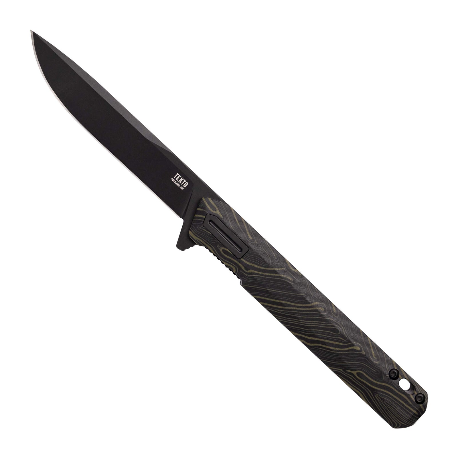 Damascus G10 // Black Accents,,Folding-Knife-F2-Bravo-Damascus-G10-Black-Accents-Tekto-Knives