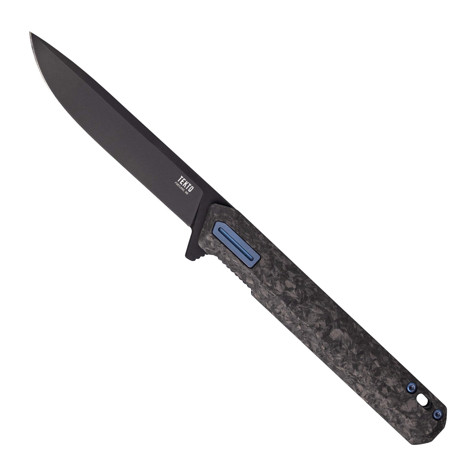 Forged Carbon // Blue Accents,,Folding-Knife-F2-Bravo-Forged-Carbon-Blue-Accents-Tekto-Knives