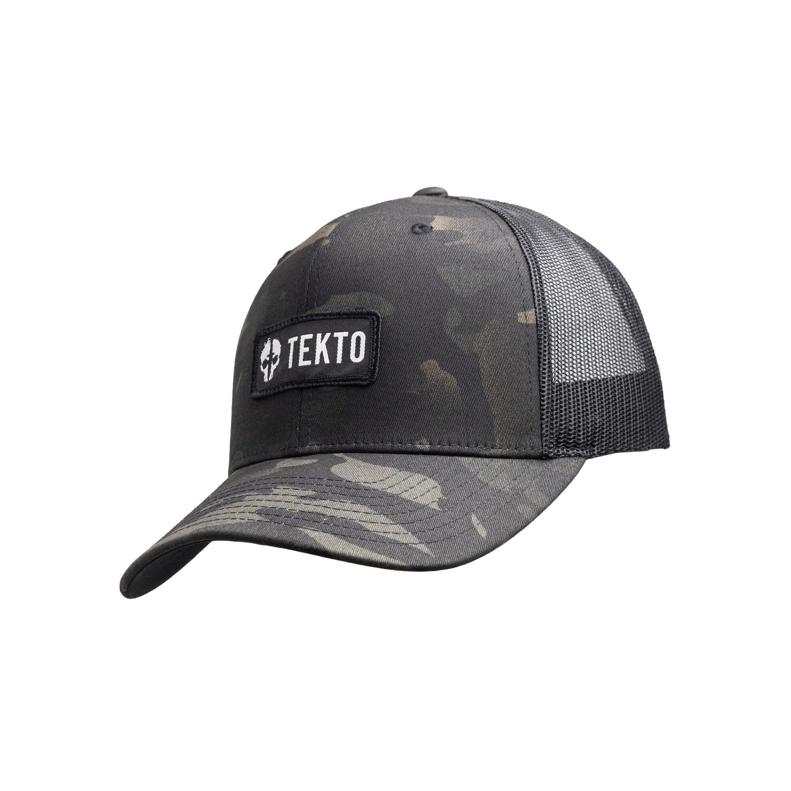 Multicam,,TEKTO Mutlicam Snapback with embroidered TEKTO patch angled view