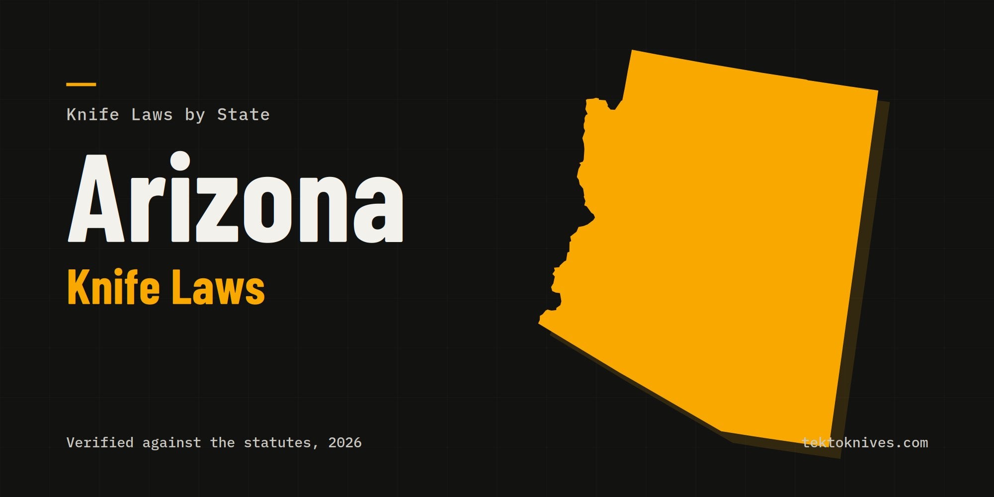 Arizona knife laws: the state outline with the title Arizona Knife Laws