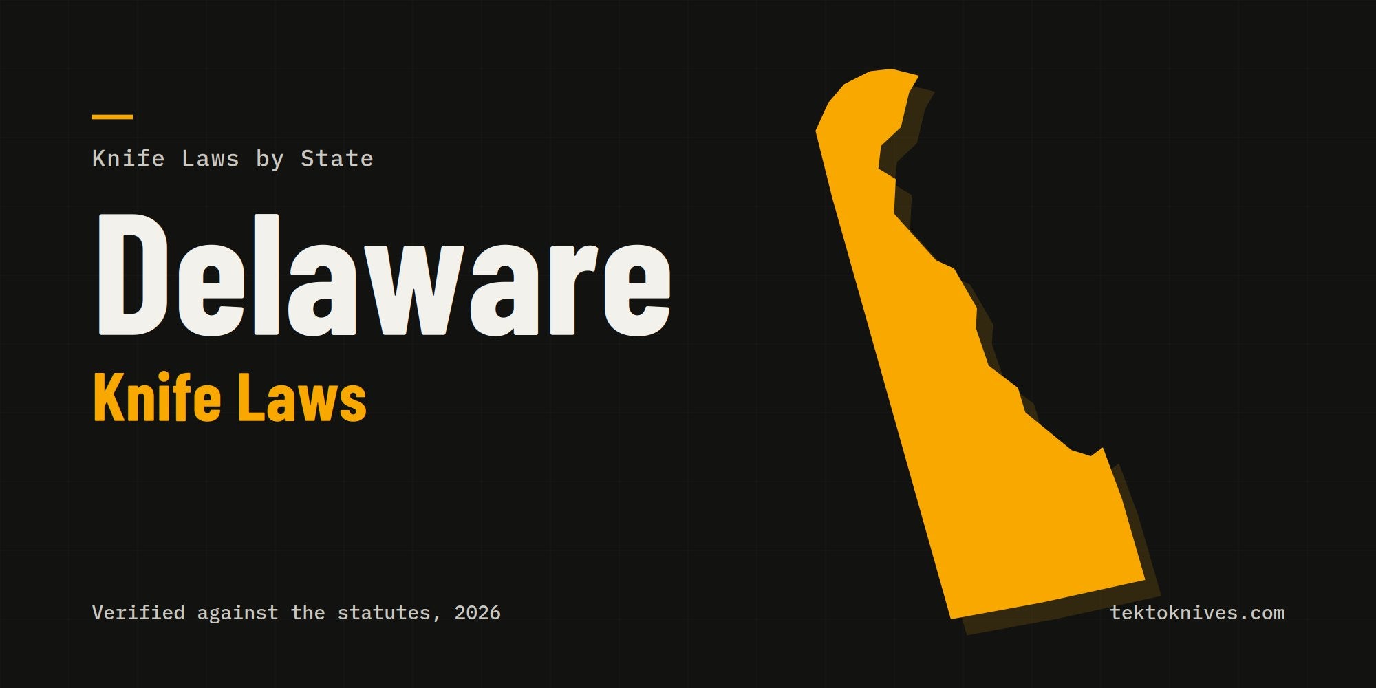 Delaware knife laws: the state outline with the title Delaware Knife Laws
